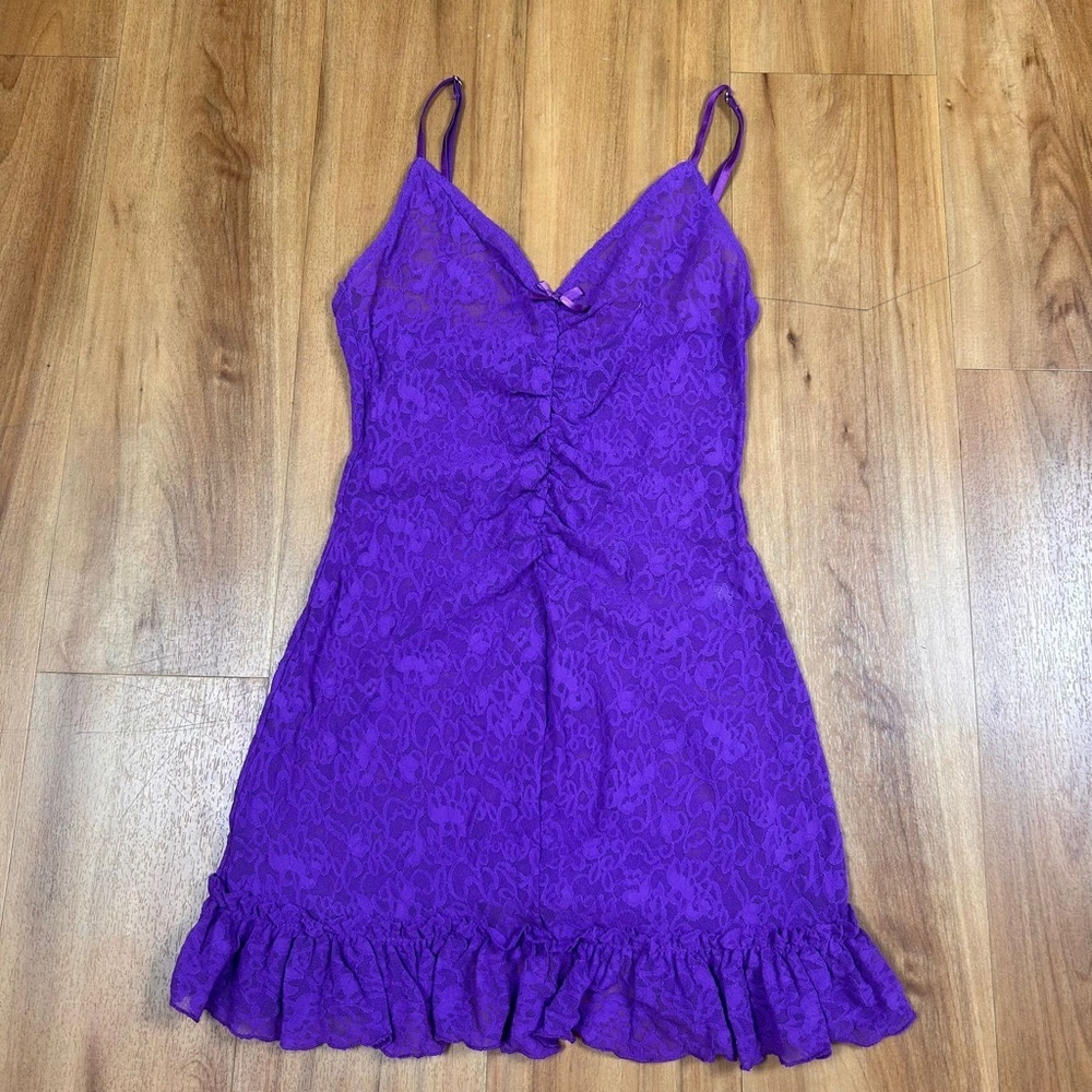 Victoria's Secret Women’s Purple Lace Chemise V-Neck‎ Adjustable Strap Size S/P